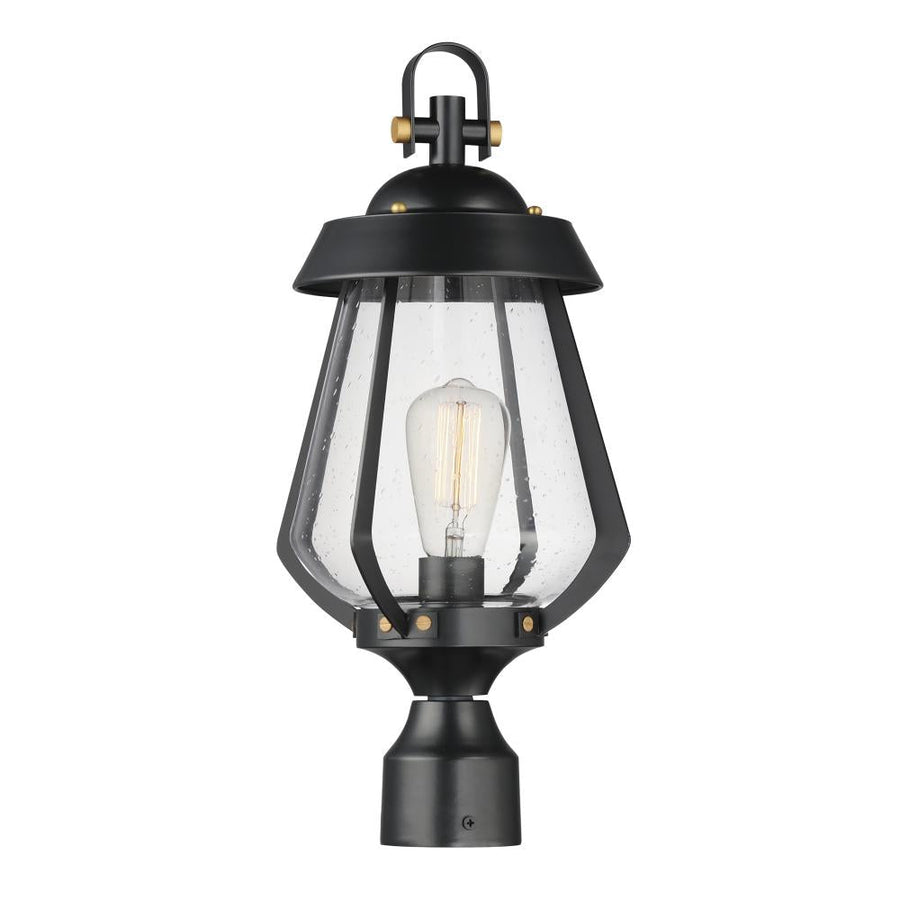 Maxim Lighting 30629CDBKAB Mariner 9.5 Inch Outdoor Post Lantern – Black / Antique Brass
