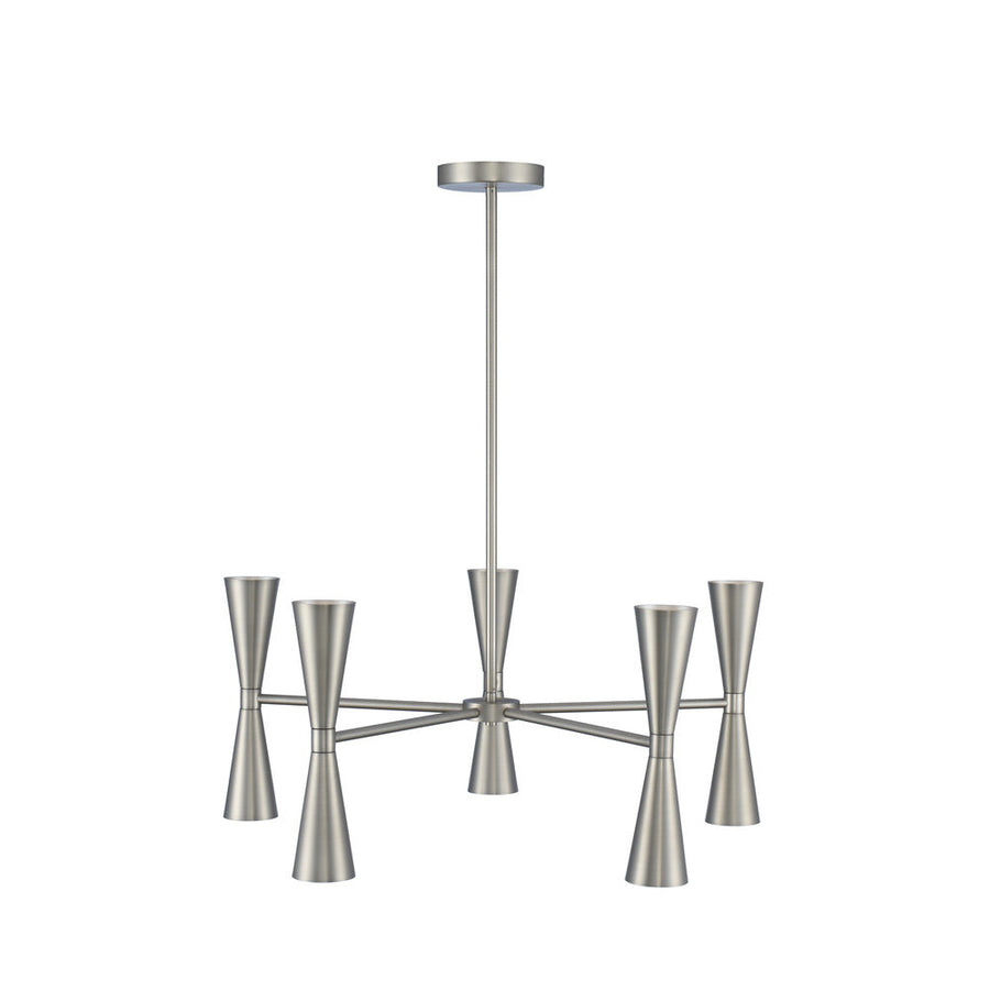 Milo 28 Inch Chandelier – White and Vintage Brass – 310470SN
