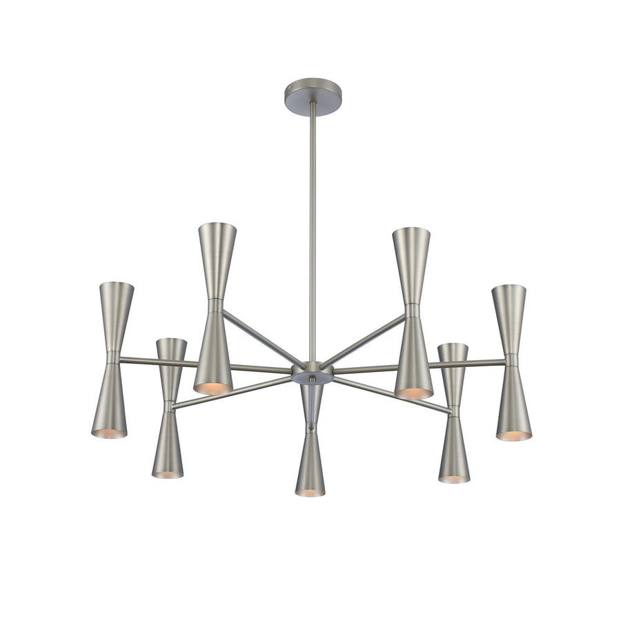 Milo 35 Inch Chandelier – White and Vintage Brass – 310471SN