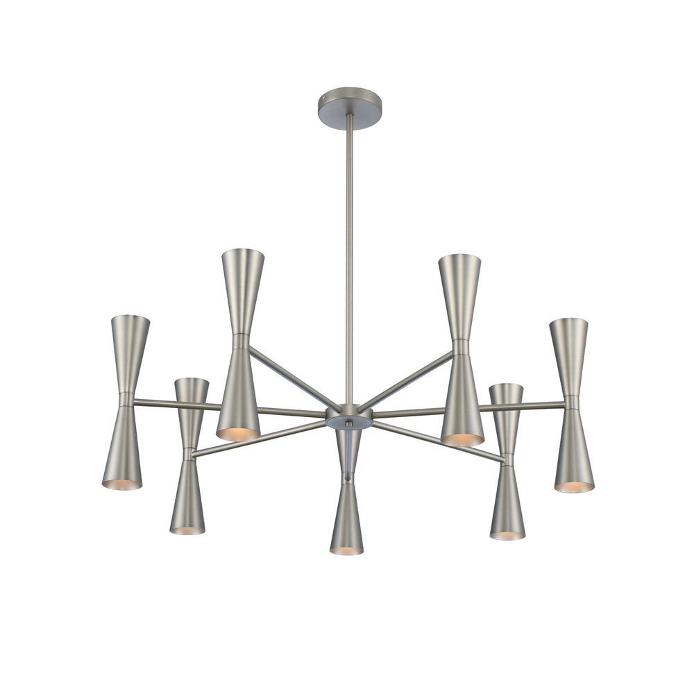 Milo 35 Inch Chandelier – White and Vintage Brass – 310471SN