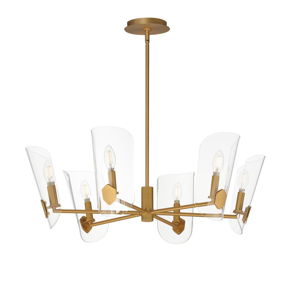 Maxim Lighting 32356CLNAB Armory 28.5 Inch Chandelier – Natural Aged Brass