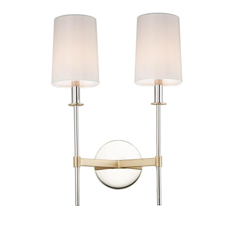 Maxim Lighting 32392OFSBRPN Uptown 13 Wall Sconce - Satin Brass / Polished Nickel