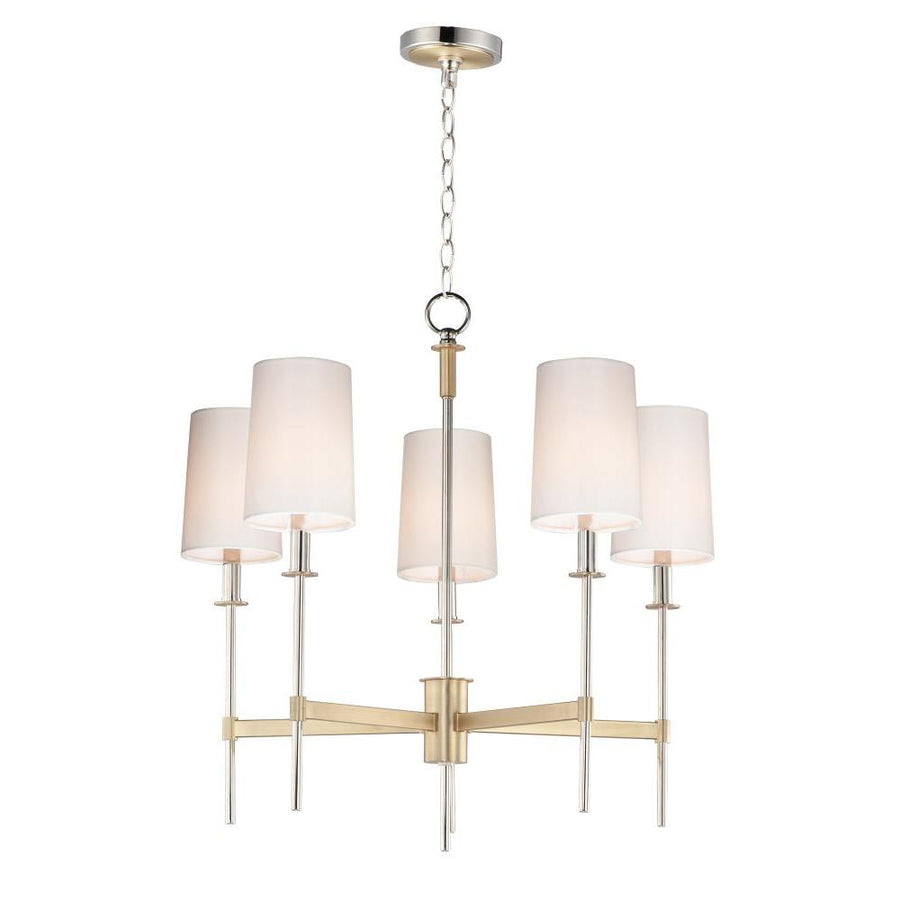Maxim Lighting 32395OFSBRPN Uptown 26 Inch Chandelier – Satin Brass / Polished Nickel