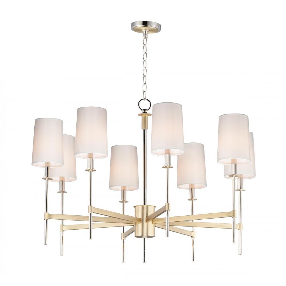 Maxim Lighting 32398OFSBRPN Uptown 36 Inch Chandelier – Satin Brass / Polished Nickel