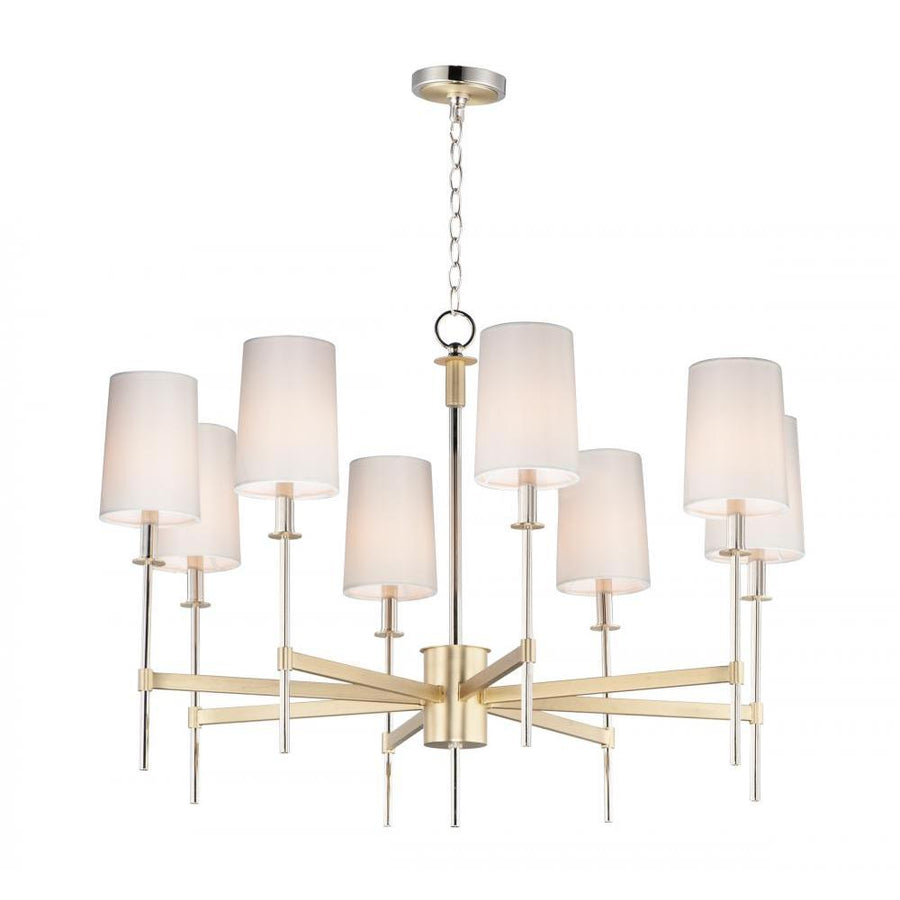 Maxim Lighting 32398OFSBRPN Uptown 36 Inch Chandelier – Satin Brass / Polished Nickel