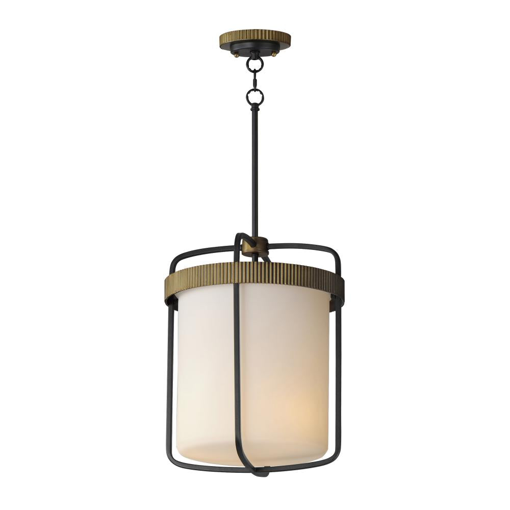 Maxim Lighting 32653SWBKAB Ruffles 13.75 Inch Pendant – Black / Antique Brass