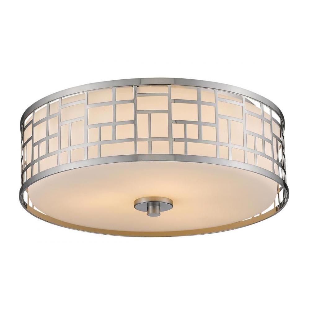 3 Light Flush Mount Light-Matte Opal