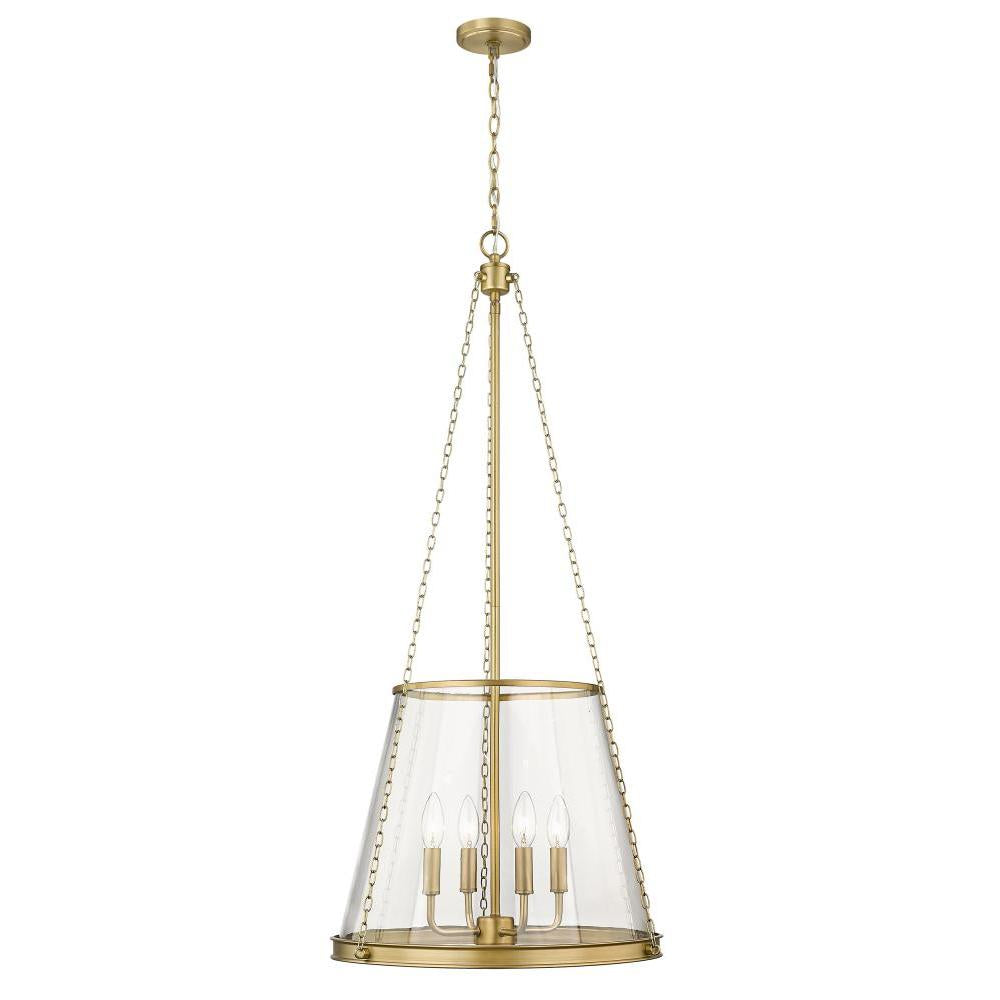 4 Light Pendant-Clear