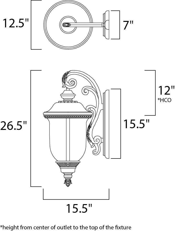 12 Inch Outdoor Wall Sconce – Oriental Bronze