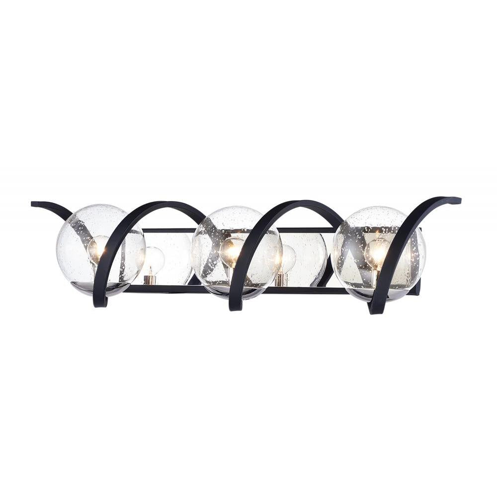 Maxim Lighting 35106CDBKPN Curlicue 3 Inch Bathroom Vanity - Black / Polished Nickel