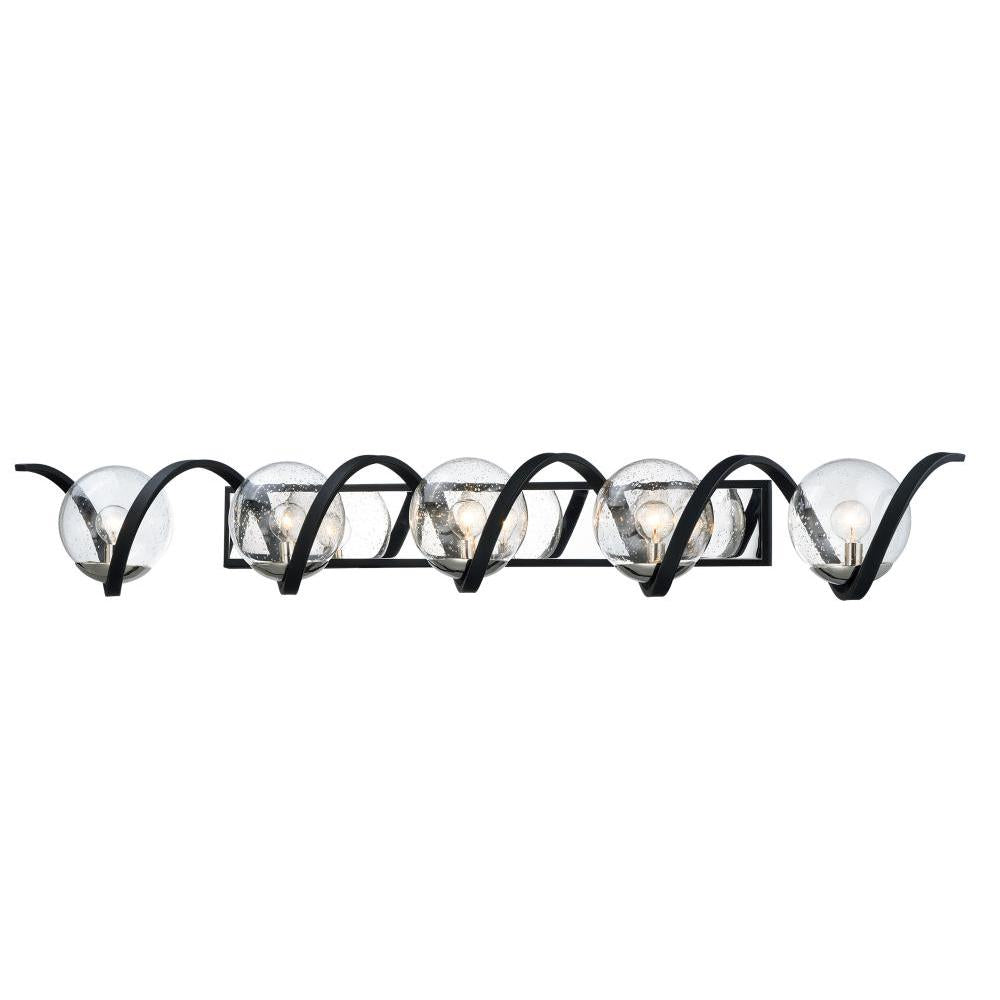 Maxim Lighting 35107CDBKPN Curlicue 49.25 Inch Bathroom Vanity - Black / Polished Nickel