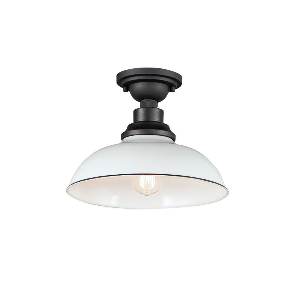 Maxim Lighting 35110WTBK Granville 12 Inch Flush Mount Light – White / Black