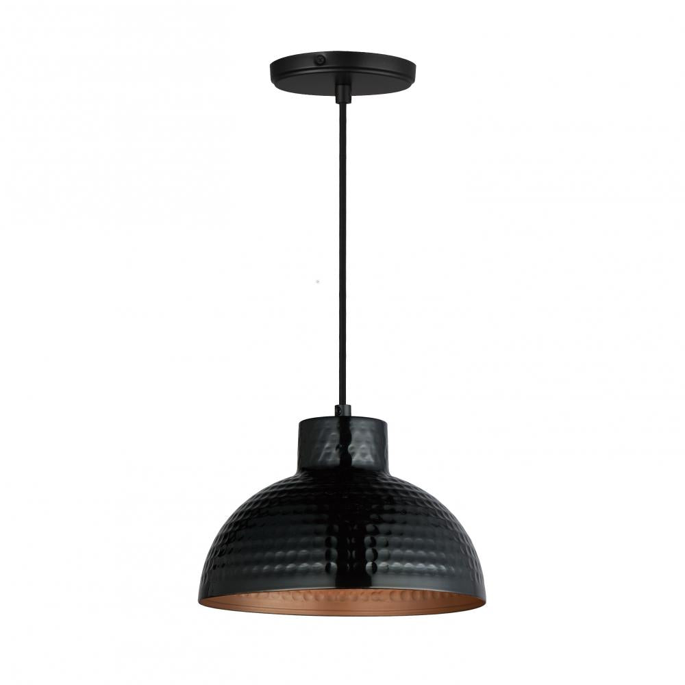 Maxim Lighting 35142BKACP Rockport 10 Inch Semi Flush Mount Light – Black / Antique Copper