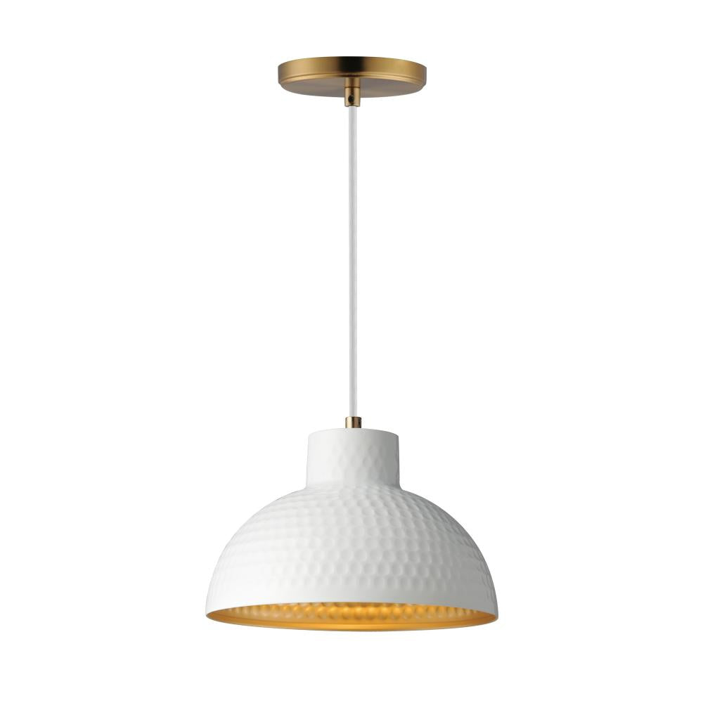 Maxim Lighting 35142WTNAB Rockport 10 Inch Semi Flush Mount Light – White/Natural Aged Brass
