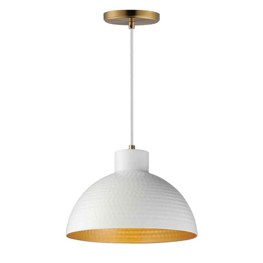 Maxim Lighting 35144WTNAB Rockport 12 Inch Semi Flush Mount Light – White/Natural Aged Brass
