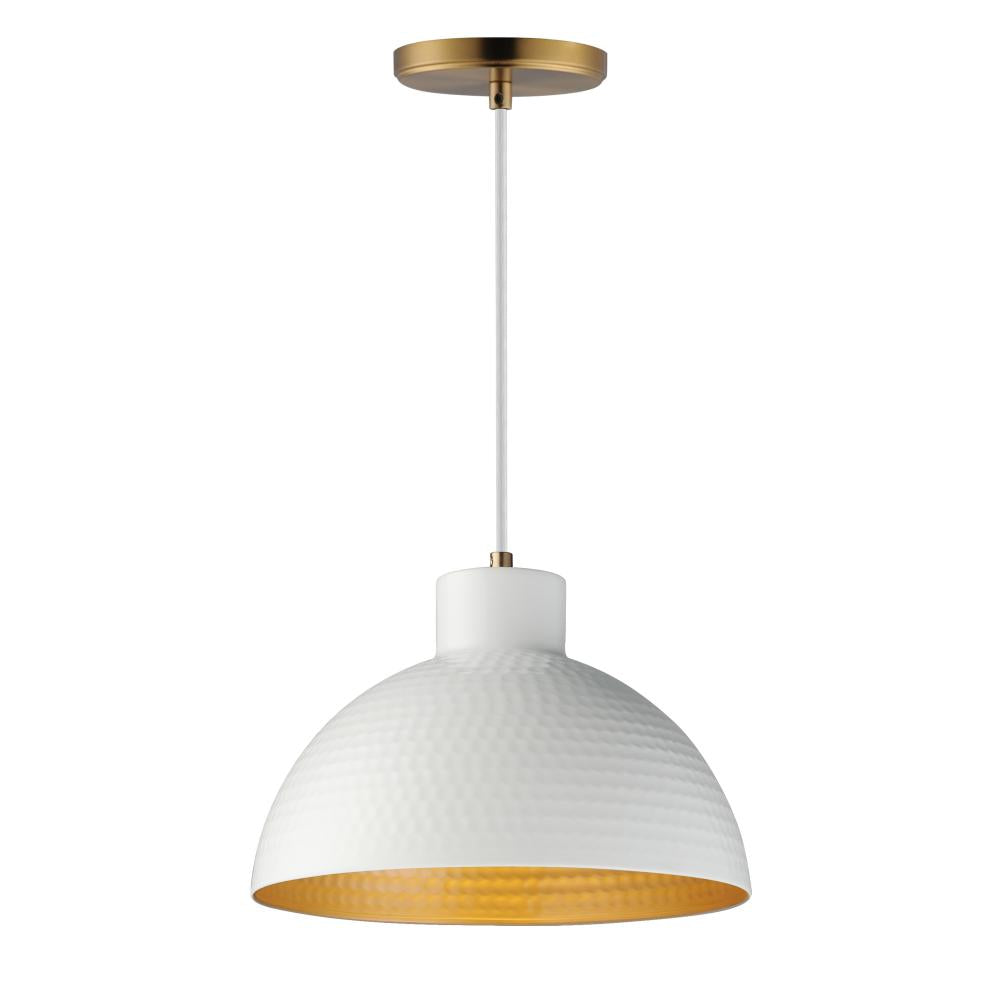 Maxim Lighting 35144WTNAB Rockport 12 Inch Semi Flush Mount Light – White/Natural Aged Brass