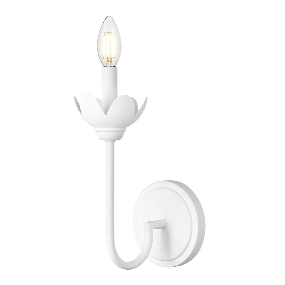 1 Light Wall Sconce-Clear Ribbed