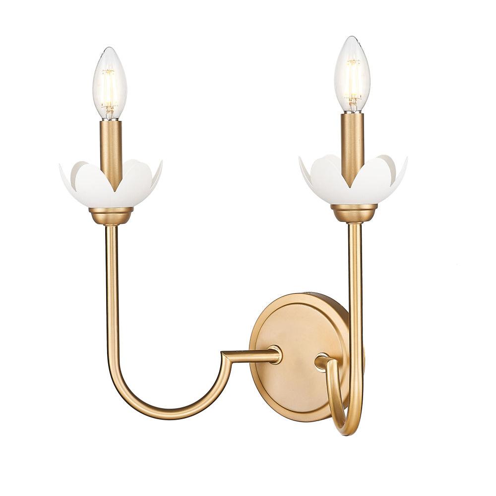 2 Light Wall Sconce-Clear Ribbed