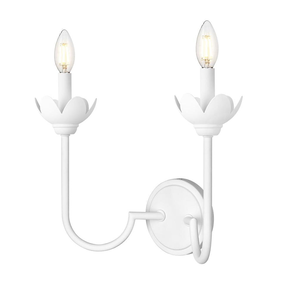 2 Light Wall Sconce-Clear Ribbed