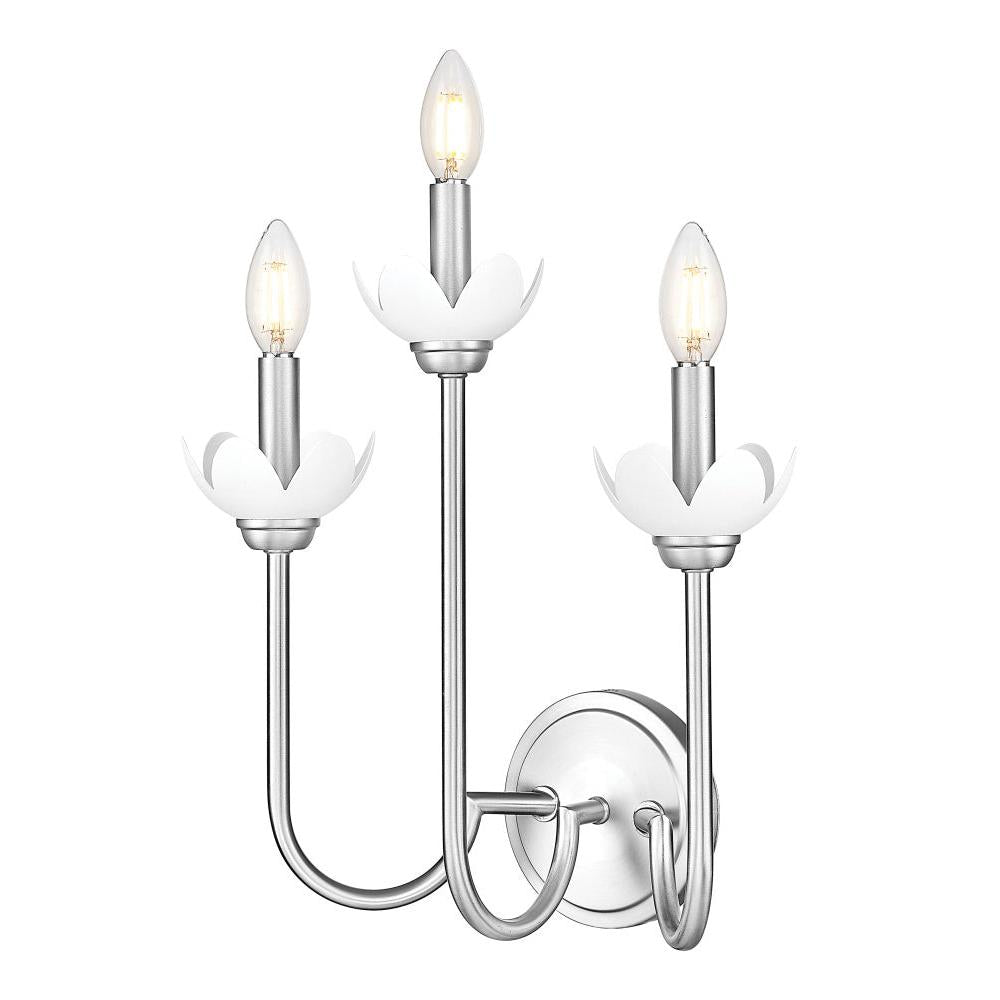 3 Light Wall Sconce-Clear Ribbed