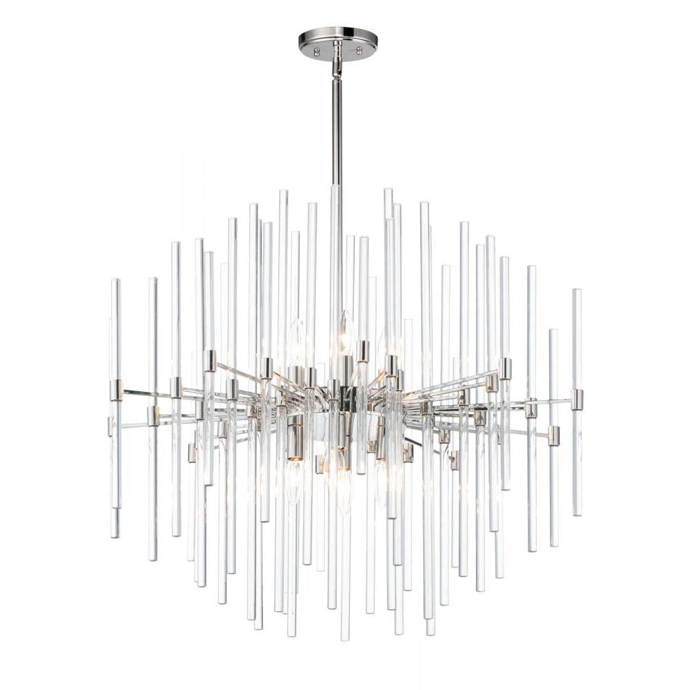 Maxim Lighting 38406CLPN Divine 28.5 Inch 8 Light Pendant – Polished Nickel