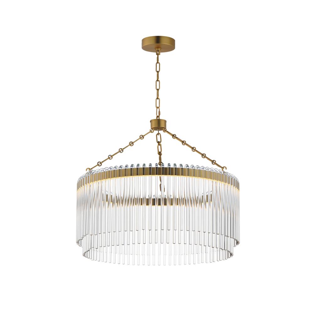 Maxim Lighting 38422CLNAB Jolie 24 Inch Semi Flush Mount Light – Natural Aged Brass