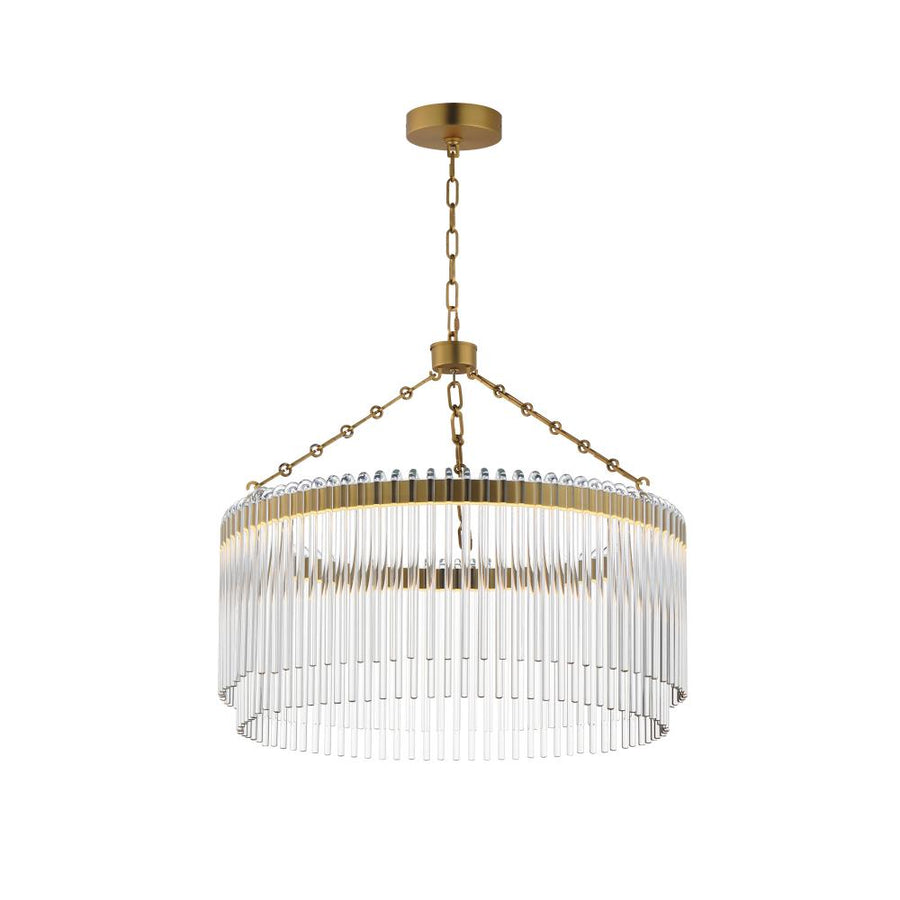 Maxim Lighting 38422CLNAB Jolie 24 Inch Semi Flush Mount Light – Natural Aged Brass