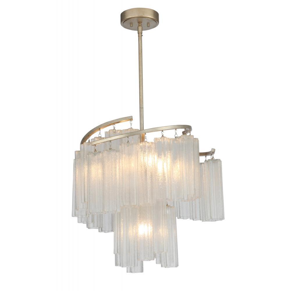 Maxim Lighting 39575WFLGS Victoria 24.75 Inch Semi Flush Mount Light – Golden Silver