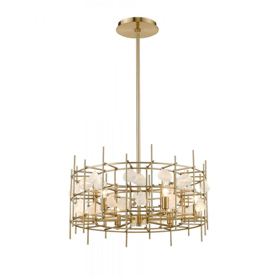 6 Light Chandelier-Aged Brass
