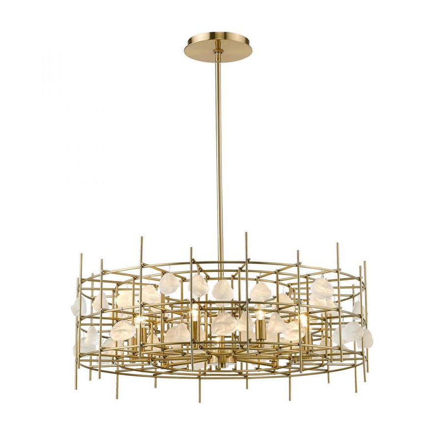 9 Light Chandelier-Aged Brass