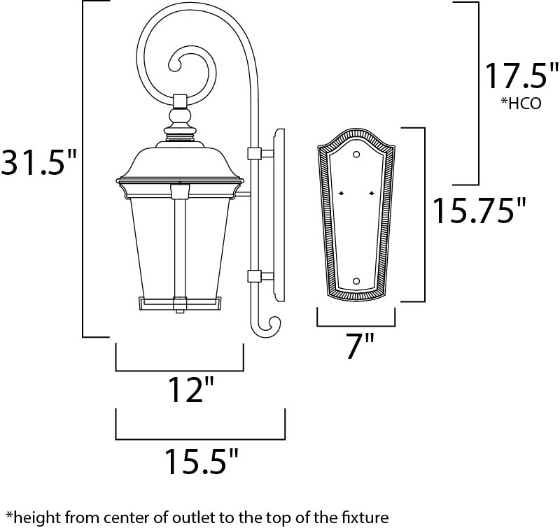 12 Inch Outdoor Wall Sconce – Bronze