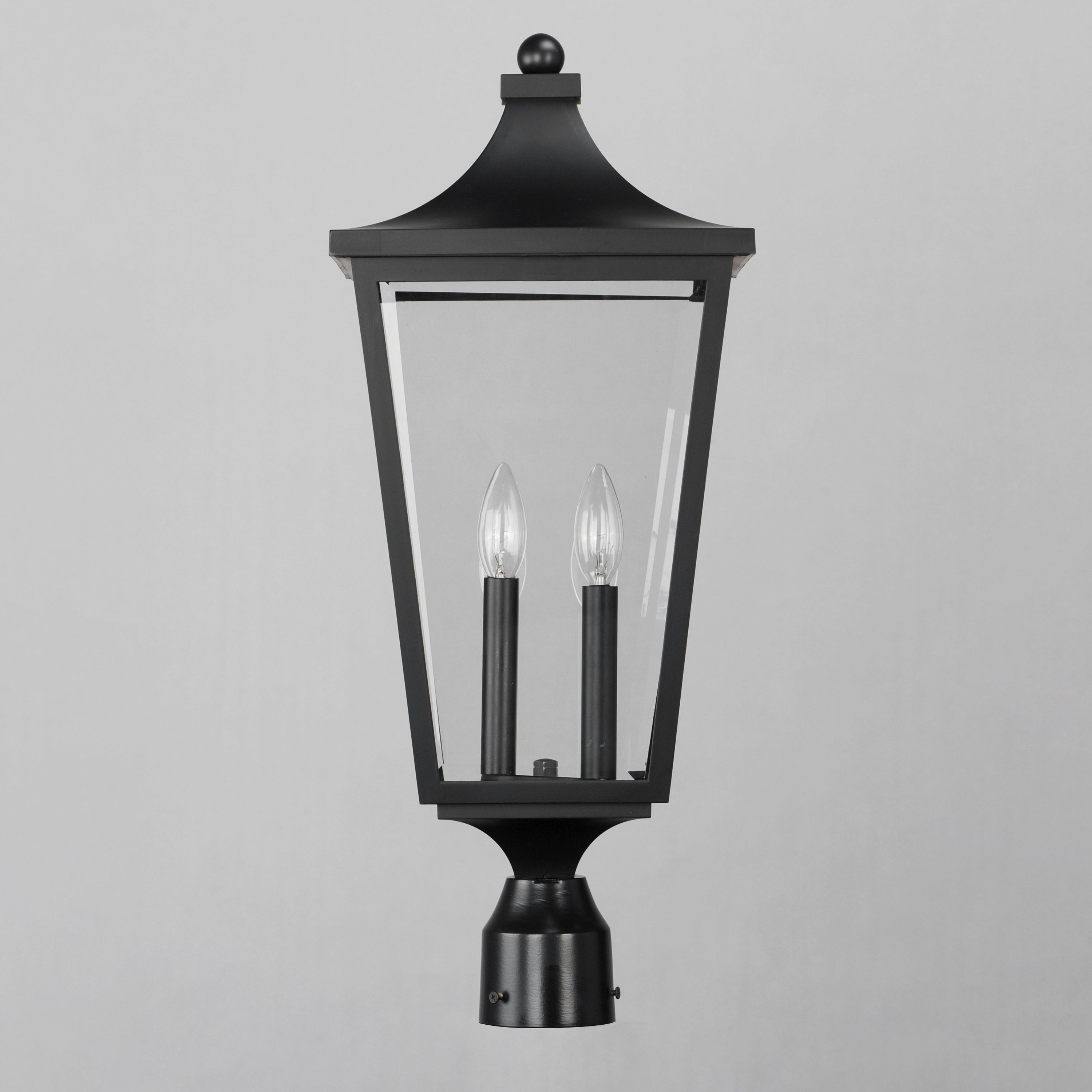 10 Inch Outdoor Post Lantern – Black
