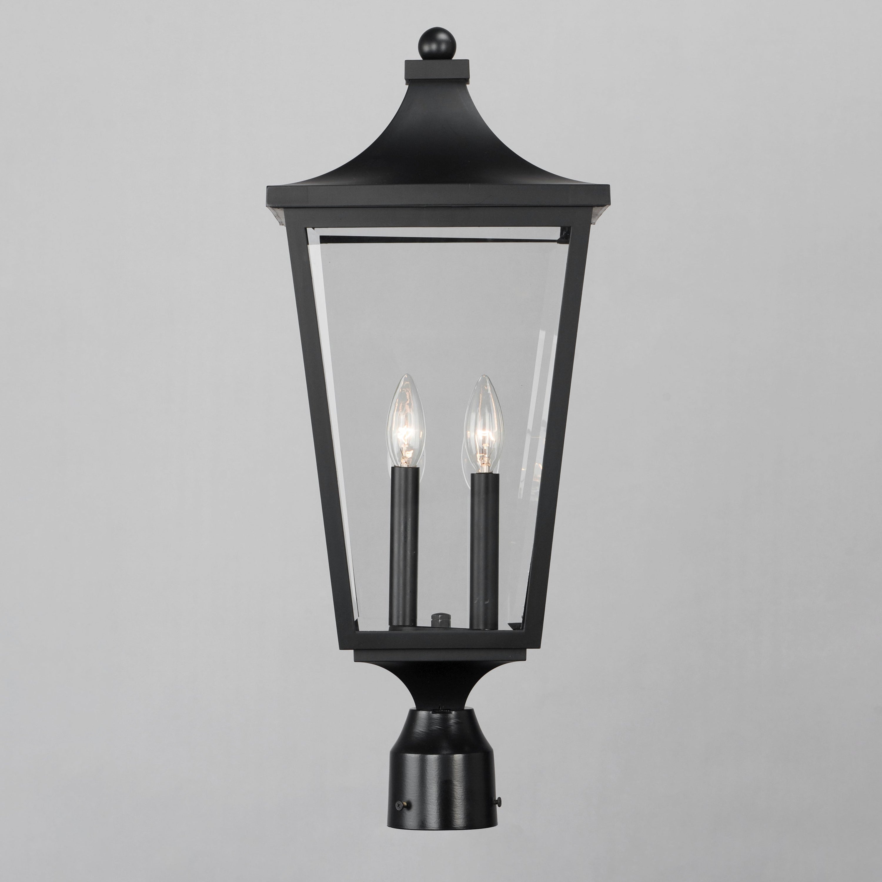 10 Inch Outdoor Post Lantern – Black