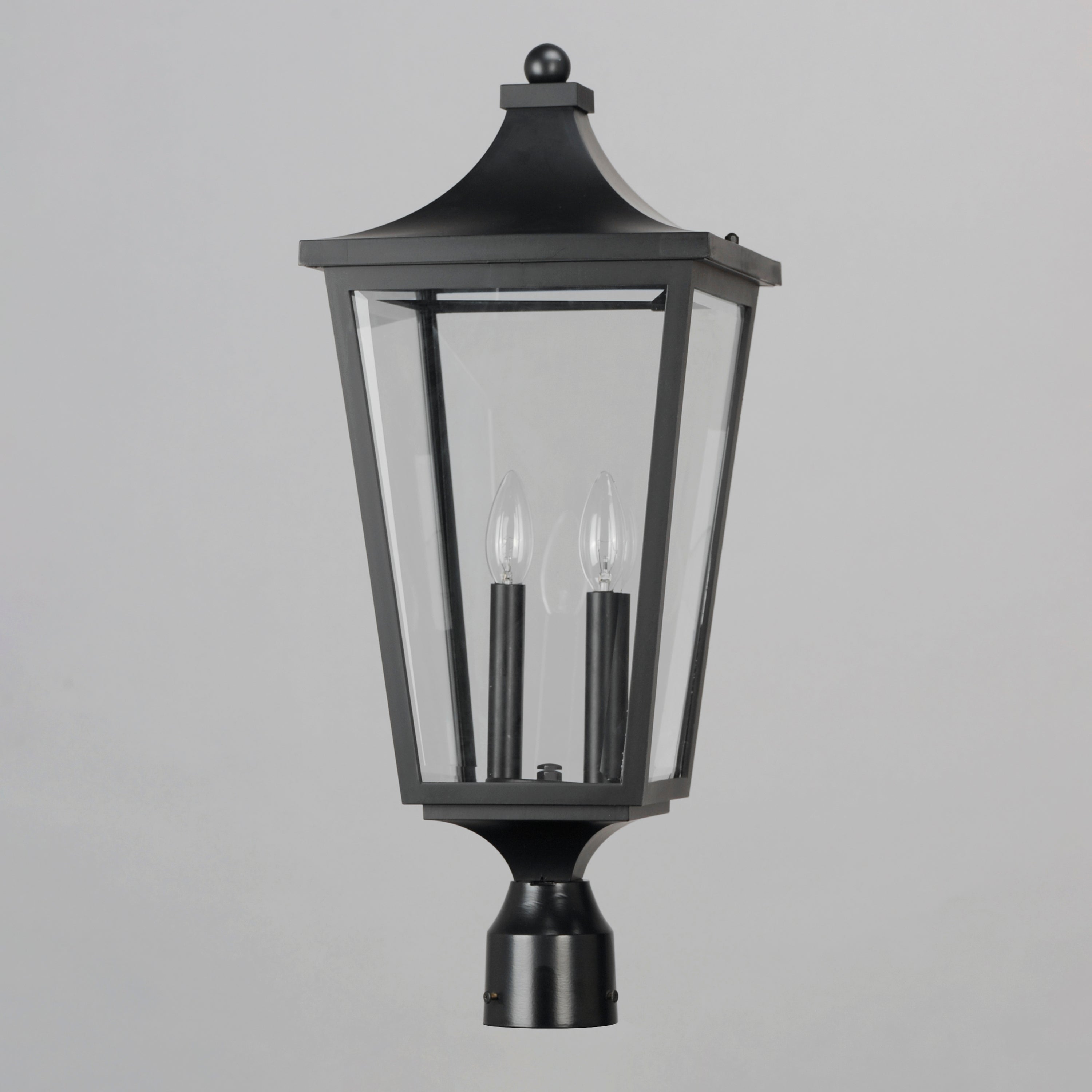 10 Inch Outdoor Post Lantern – Black