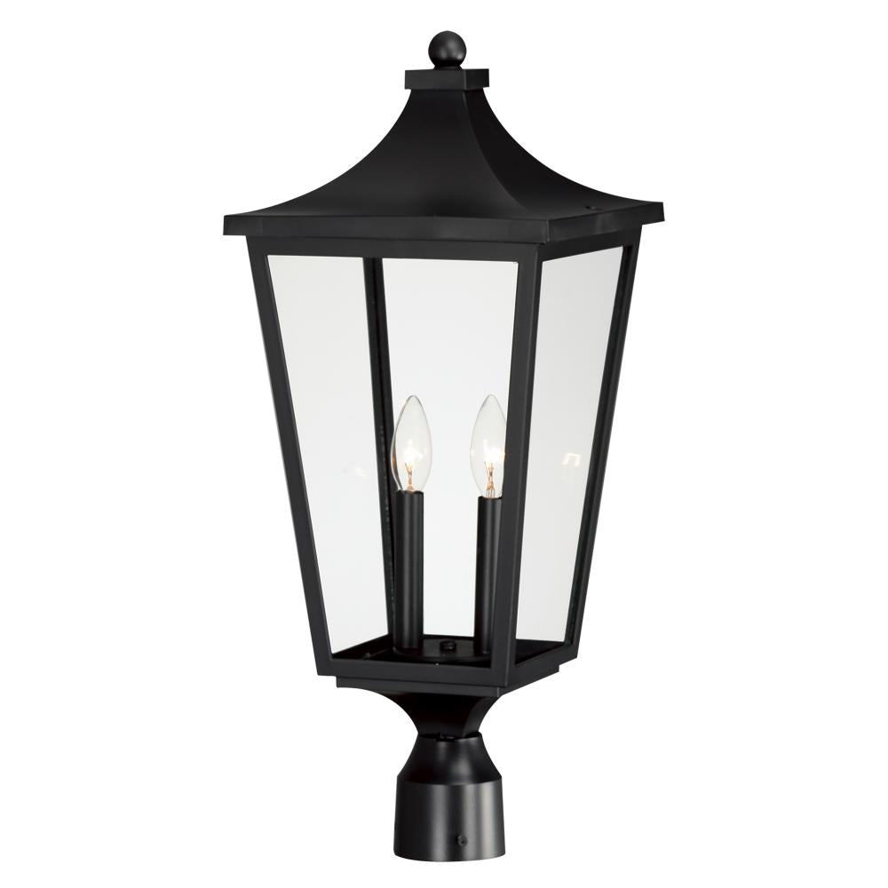 10 Inch Outdoor Post Lantern – Black