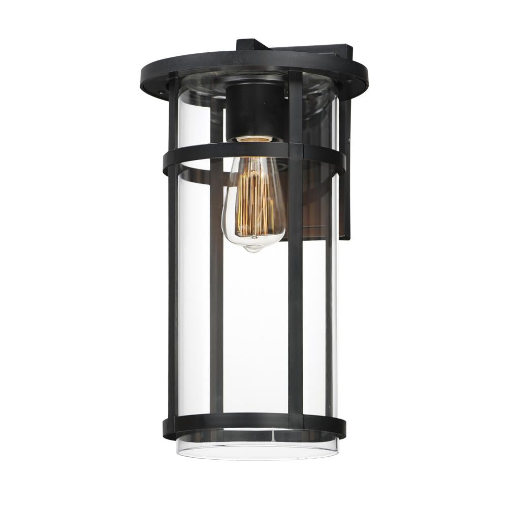 Maxim Lighting 40625CLBK Clyde Vivex 9 Inch Outdoor Wall Lantern – Black