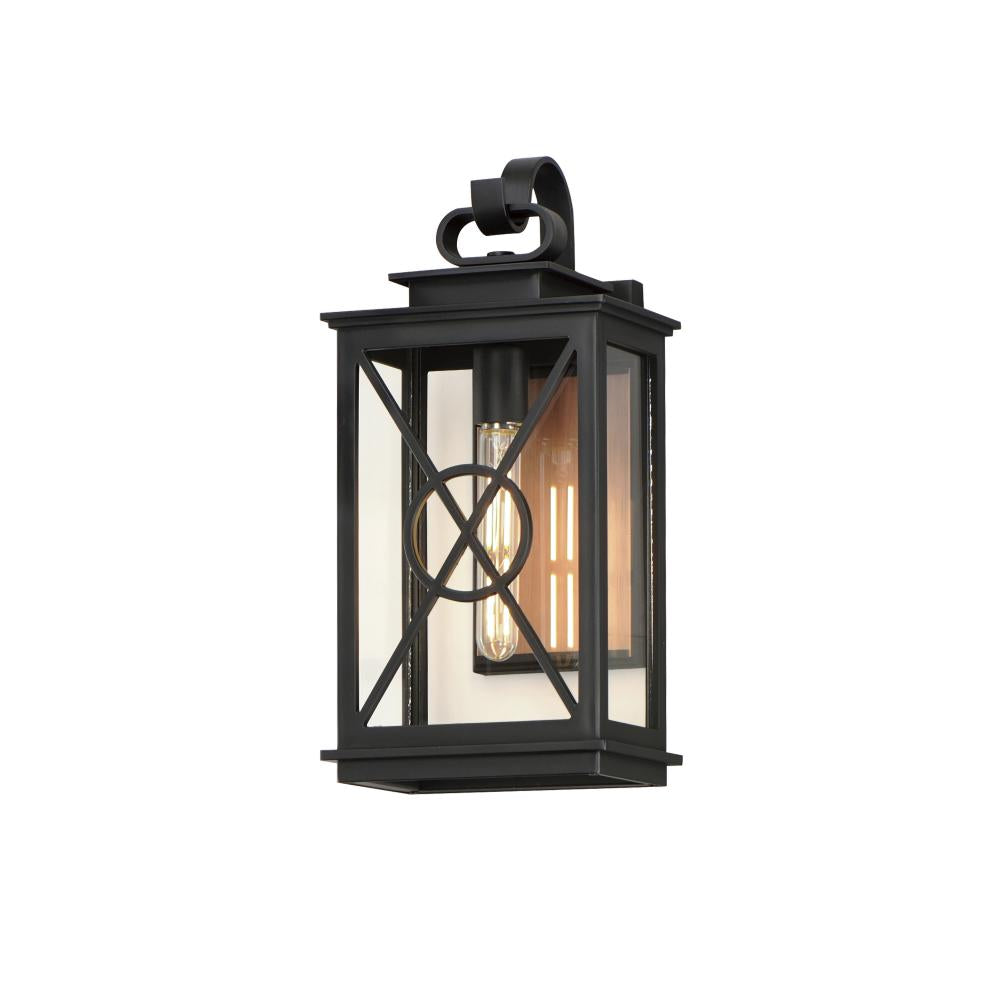 Maxim Lighting 40804CLACPBK Yorktown VX 8.75 Inch Outdoor Wall Lantern – Black/Aged Copper