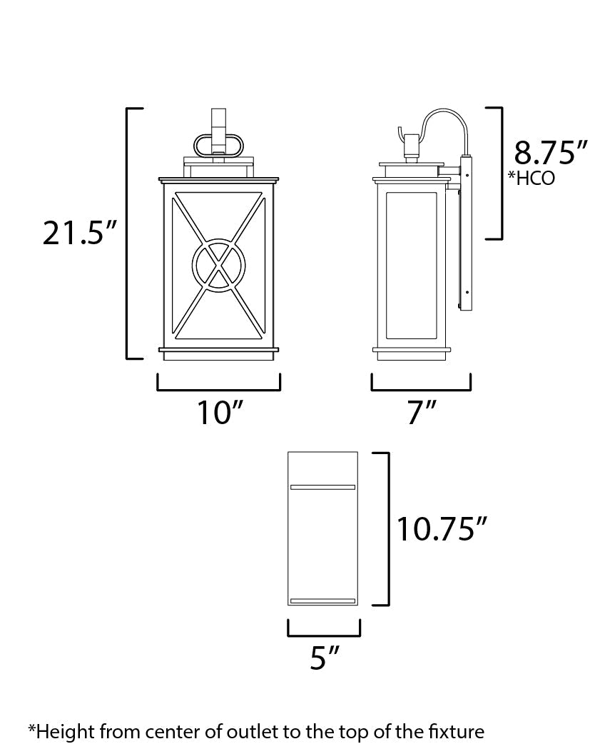 10 Inch Outdoor Wall Sconce – Black/Aged Copper