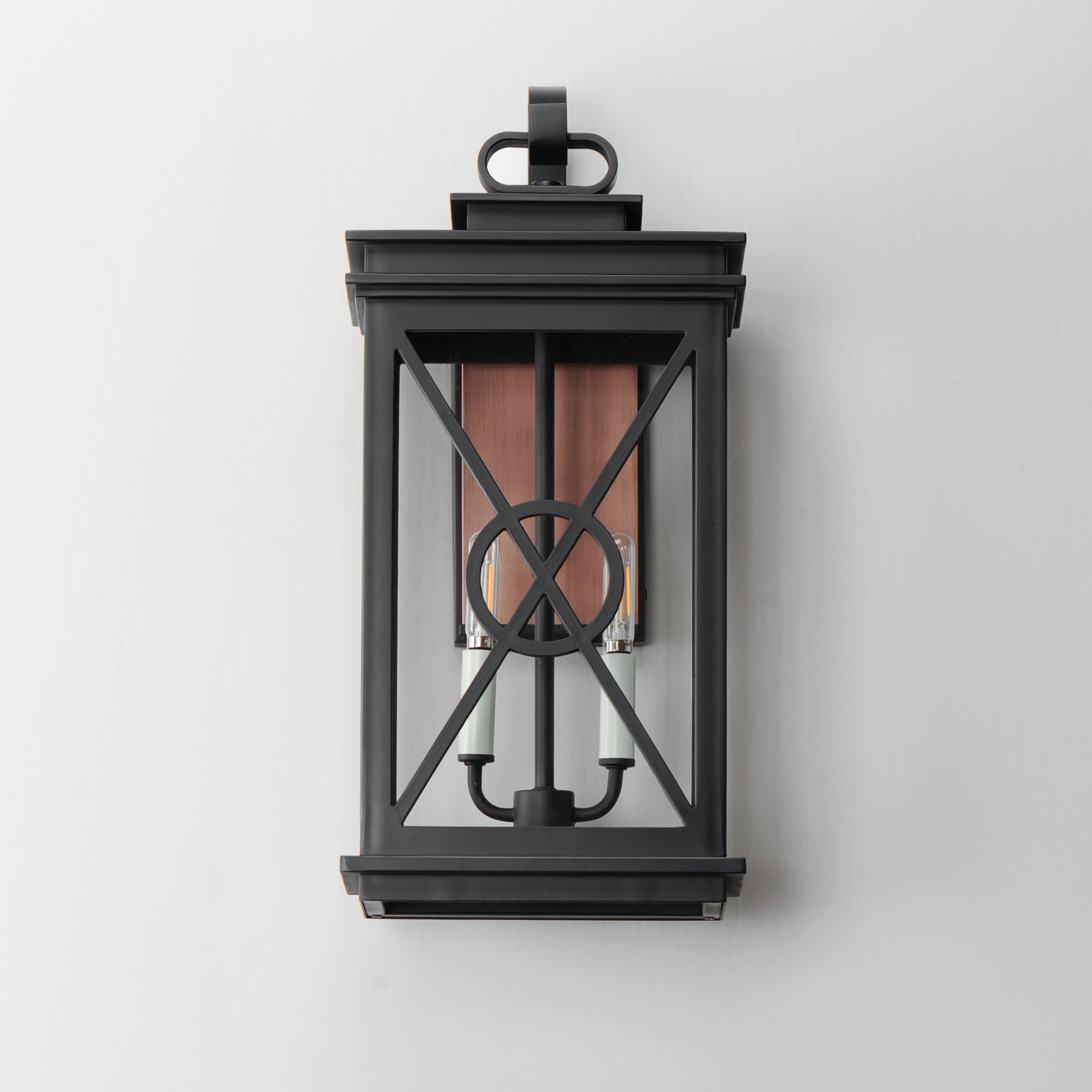 10 Inch Outdoor Wall Sconce – Black/Aged Copper