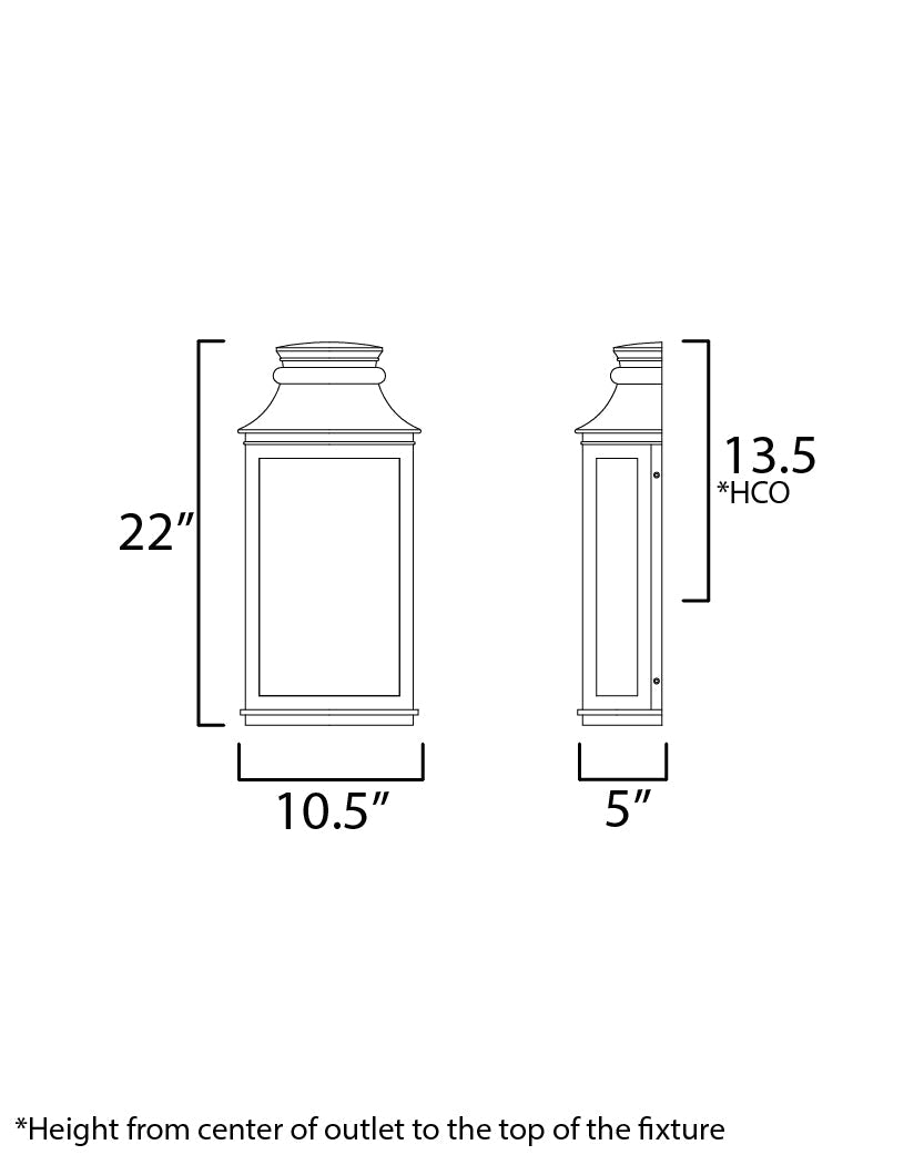 10 Inch Outdoor Wall Sconce – Black Oxide