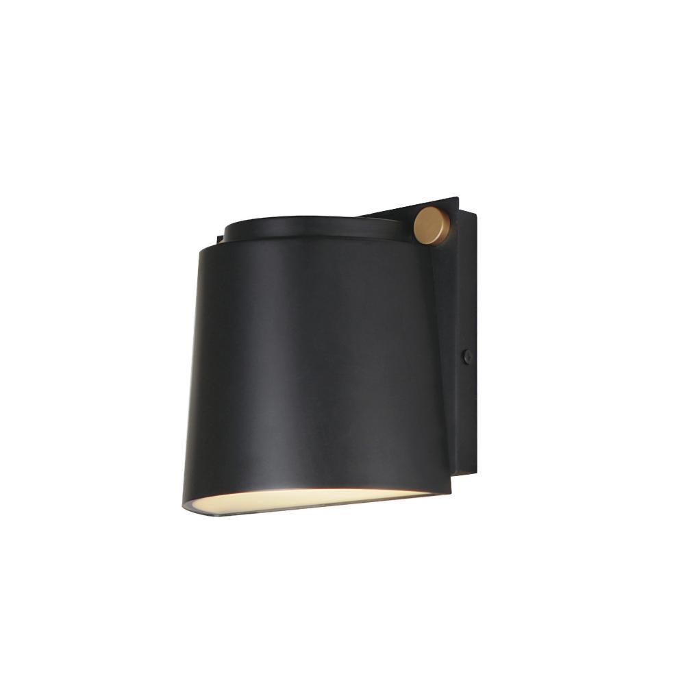 Maxim Lighting 42120BKAB Rivet 5.5 Inch Outdoor Wall Lantern – Black / Antique Brass