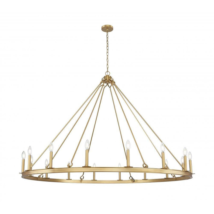 16 Light Chandelier-Rubbed Brass