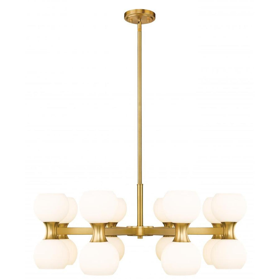 16 Light Chandelier-Matte Opal