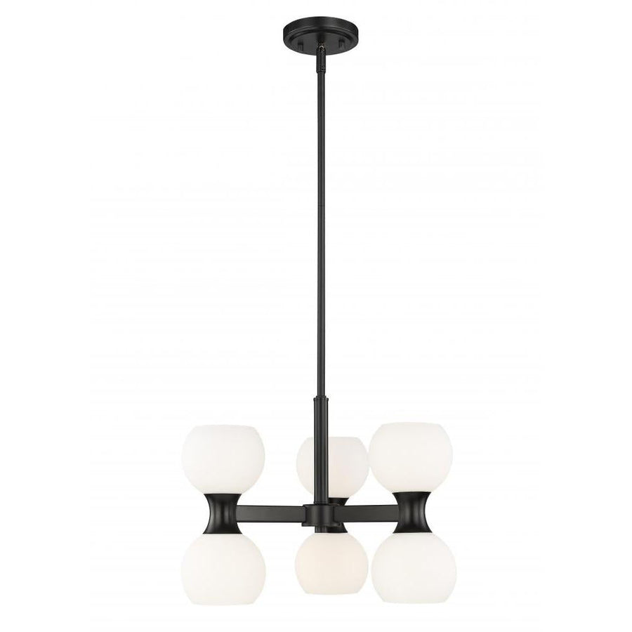 6 Light Chandelier-Matte Opal