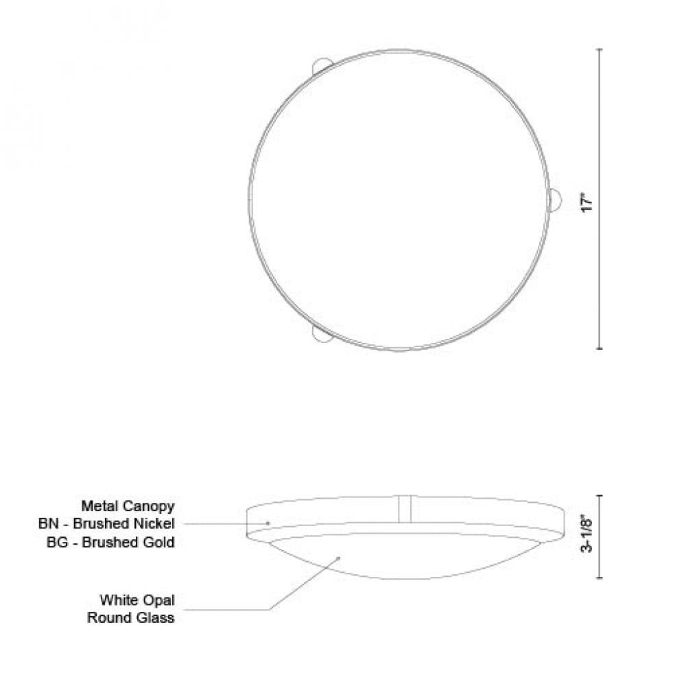 Kuzco Lighting 501122-LED-5CCT Flush Mount, UL Damp Rated, Brushed Nickel