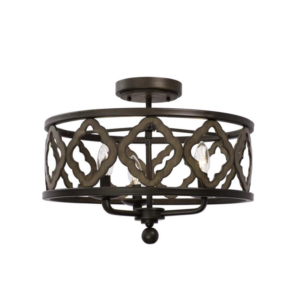 Whittaker 18 Inch Semi Flush Mount – Brownstone – 504841BS