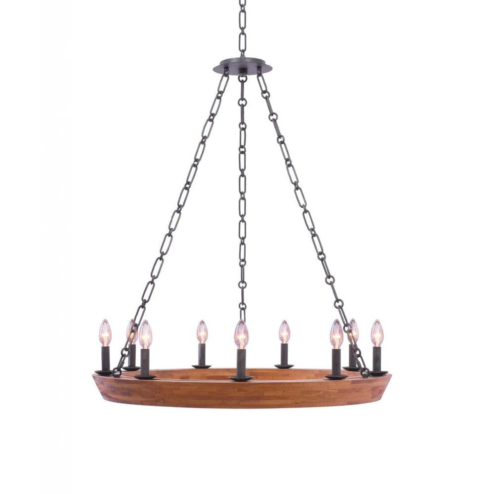 Lansdale 33 Inch Chandelier – Black Iron – 505555BI