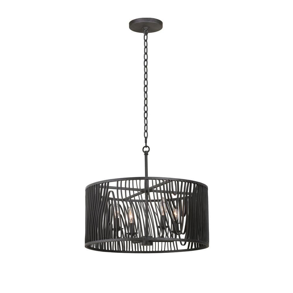 Morre 21 Inch Semi Flush Mount – Black Iron – 507541BI