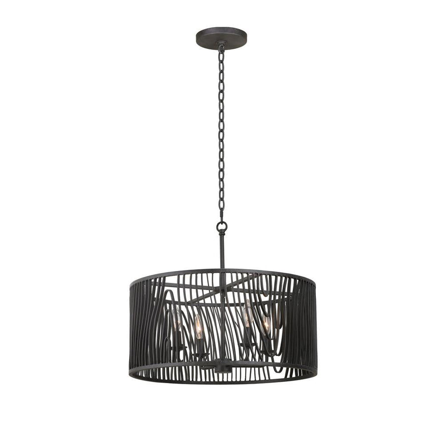 Morre 21 Inch Semi Flush Mount – Black Iron – 507541BI