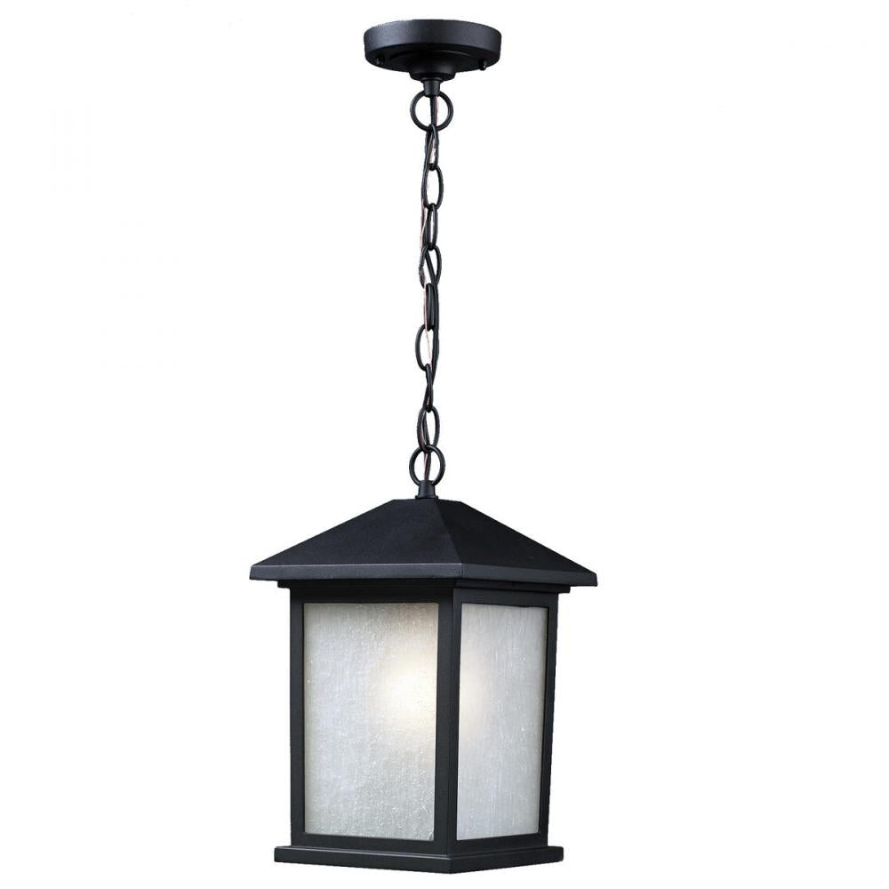 1 Light Outdoor Chain Mount Ceiling Fixture-White Seedy